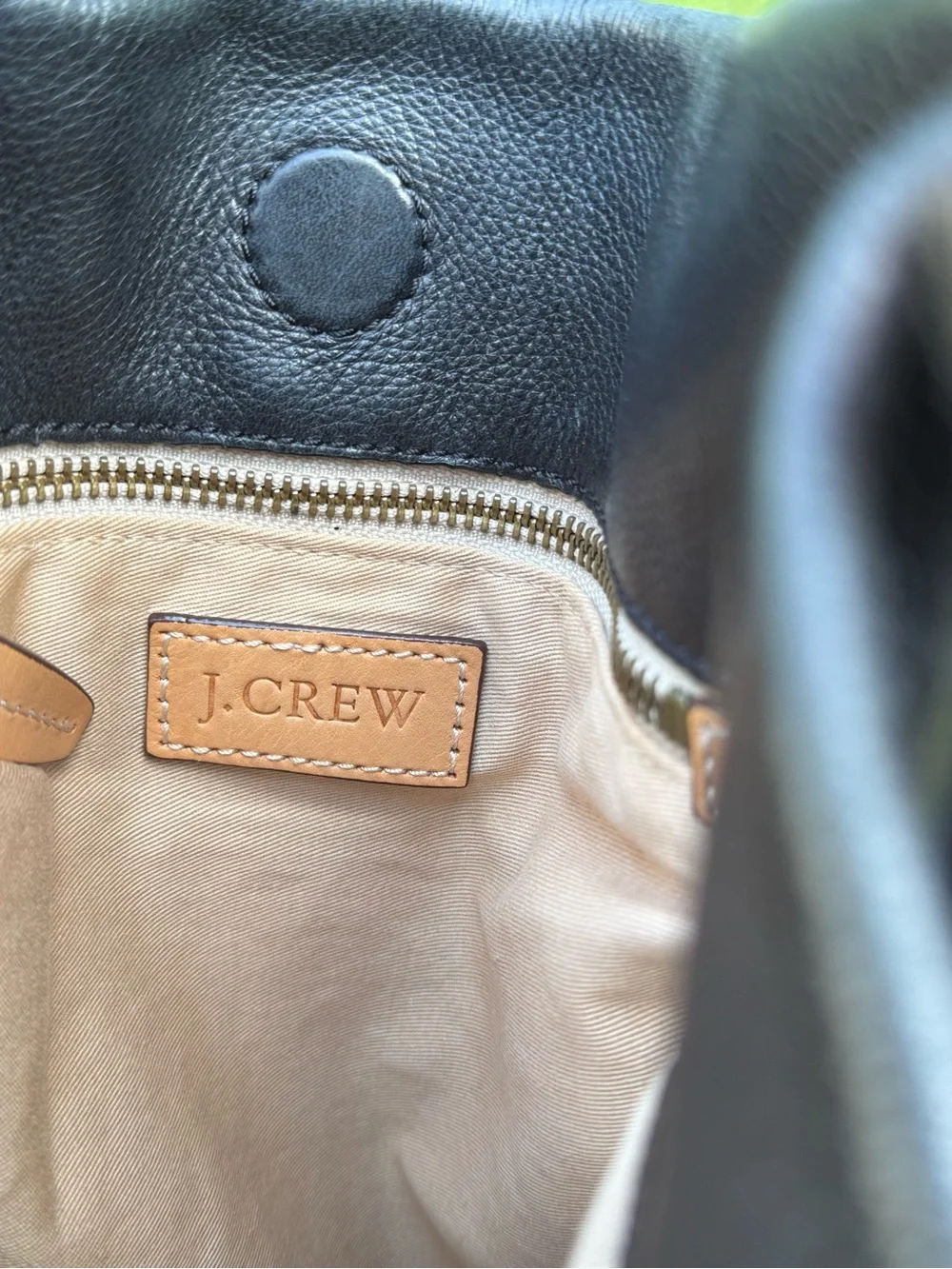 J.Crew Soft Black Leather Hobo Shoulder Bag